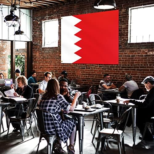 Banner Buzz čini ga vidljivom Bahrein zastavom Pletene tkanine 90 GSM - Lagane, svijetle i živopisne boje, mesingani grommeti koriste za unutrašnju vanjsku svrhu