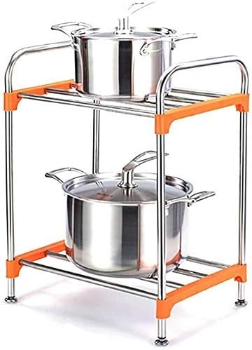 YGCBL polica od nehrđajućeg čelika Višeslojna višenamjenska kuhinja Mikrovalna pećnica nosač kuhinjske police za skladištenje nosača za pribor za jelo, 42 × 31 × 53cm, 42 × 31 × 53cm