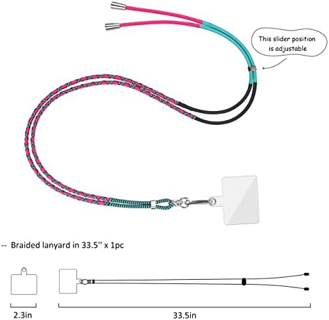 URIZONS [2kom univerzalna šarena pletena traka za telefon - ženska traka za preko tijela sa podesivim