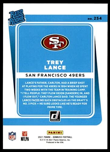 2021 Donruss 254 Trey Lance San Francisco 49ers ocijenjeni Rookies NFL fudbalska karta NM-MT