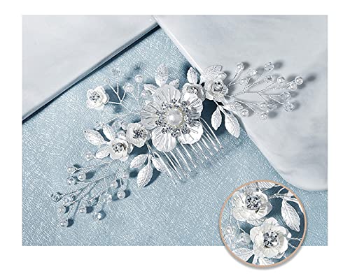 Cvijet Crystal vjenčanje kopča za kosu Sinide ručno rađeno lišće vještački dijamant Bridal
