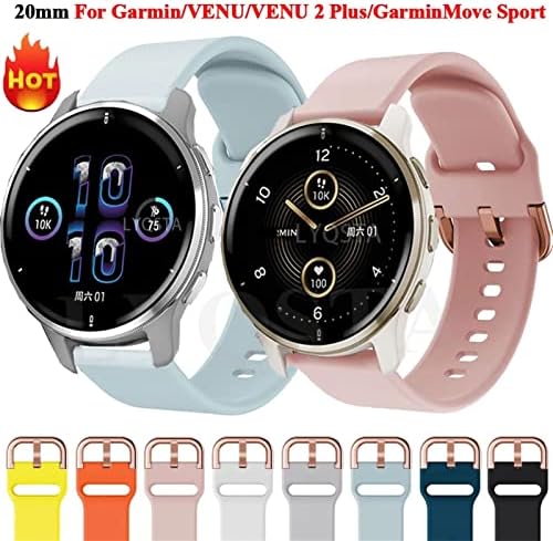 Kossma silikonski remen za garmin / sq / venu2 plus / forerunner 245 645 Garminmove Sport Smart Watch narukvica 20mm narukvicu