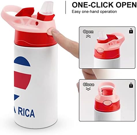 Love Costa Rica Šarene boce za vodu od nehrđajućeg čelika izolirane putne šalice za zaključavanje