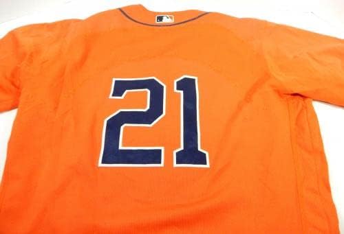 2013-19 Houston Astros # 21 Igra Polovni narančasti dres Ploča za naduvanje 48 DP23626 - Igra Polovni MLB dresovi