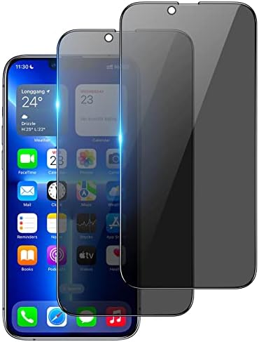 BENKS [2 paket] kompatibilan za iPhone 13 Pro Max Zaštita ekrana za privatnost, Anti-Špijun kaljeno staklo Film, 9h tvrdoća, precizno izrez, bez mjehurića, otporan na ogrebotine, Case Friendly, nadograđen