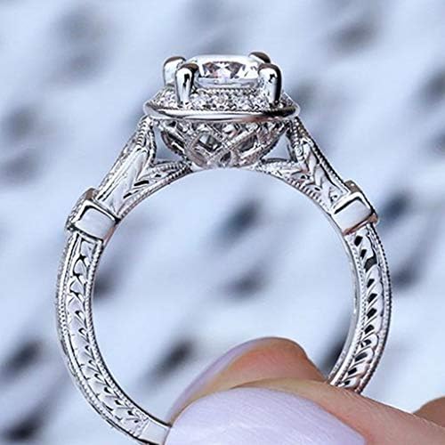 Dijamantna modna luksuzna okrugla nakit prsten kreativni dizajn dame cirkon šuplji prstenovi