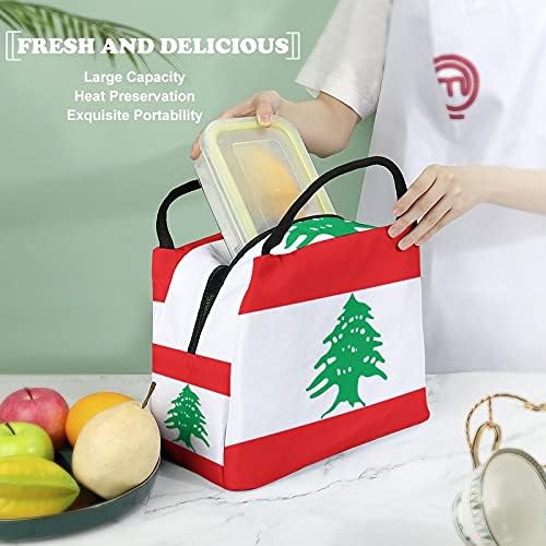Zastava Libana izolovana torba za ručak kutija za obroke za radnu školu piknik na plaži ribolov