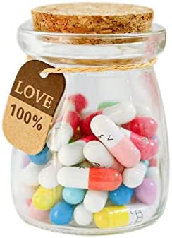 Zploom poruka u boci slatke stvari 100pcs Love kapsule u staklenoj boci slatke ljubavne tablete za rođendanski pokloni za dečka