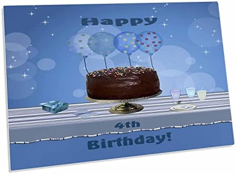 3drose 4. Rođendanska zabava sa čokoladnom tortom i plavim balonima-prostirke za podmetače