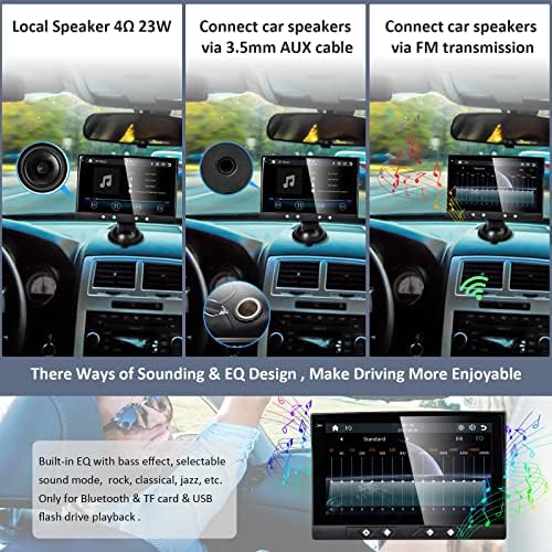 Prenosiva purnika za prenosivu karplay, prenosiv 7 inčni automobil stereo radio kompatibilan sa autom za reprodukciju i Android Auto, dodirni ekran, ogledala, Bluetooth za sva vozila i kamione