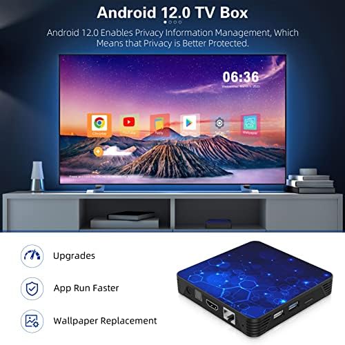Android TV Box 12.0, X88 PRO 12 Android Box 2GB RAM 16GB ROM RK3318 Quad Core 64bit Cortex-A53,