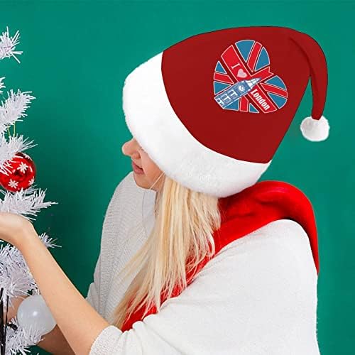 Volim London Božić šešir meke pliš Santa kapa Funny Beanie za Božić Nova Godina svečana zabava