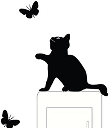 Keepfit Cartoon window Decor, lijepa zidna naljepnica crna mačka savršena za ukras prekidača za posteljinu za djecu