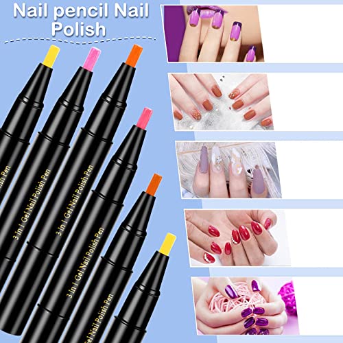ZITIANY 20 boja olovka za lakove za nokte 2ml, 3 u 1 One Step Gel olovka za nokte četka za