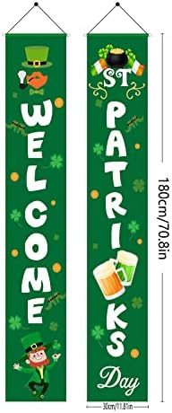 Dnevne ukrase u St. Patricks, sretni Green Shamrock, Irski St. Patrick's Day trijem Potporu Dobrodošli Lucky Banner zastava Viseća ukras, zatvoreni / na otvorenom Domaći dekor zidnih vrata