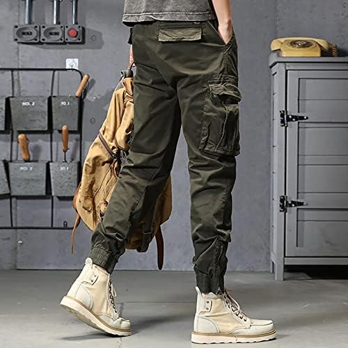 Miashui kargo pantalone za muškarce široke muške labave pamučne plus veličine džepne vezice elastične