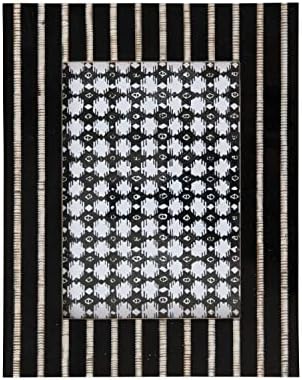 Kreativna ko-oplatska smola i rog Photo Stripes Frame slike, 8 L x 1 Š x 10 h, crna