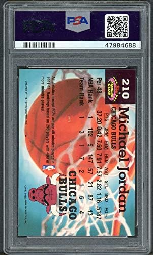 Michael Jordan 1992 TOPPS Stadium Club Košarkaška kartica # 210 Ocjenjina PSA 9 metvica