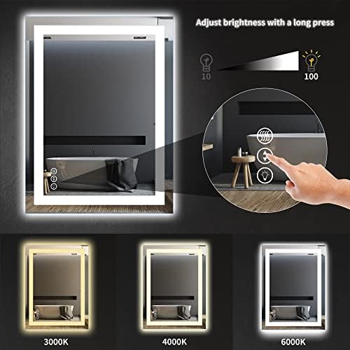 ISKM LED osvijetljeno ogledalo u kupaonici 32x24 inča. Izgledalo i pozadinsko ogledalo za