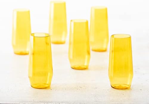 Fortessa jedini vanjski otporni na lomljenje BPA besplatno Premium Copolyester Plastic Drinkware 6 pakovanje, žuto sunce, staklo za ledeni čaj