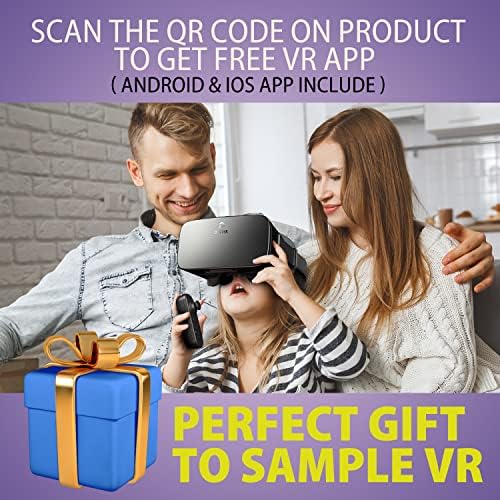 DESTEK V5 VR slušalice za telefon, 110°FOV HD Anti-plava sočiva naočare za virtuelnu stvarnost sa Bluetooth kontrolerom, za iPhone 13/12/11 & amp; Android-Crna