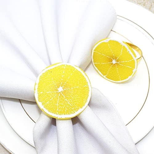 Limunov salvetni prstenovi set od 12, voćnog ukrasnog držača prstena za salvetu za odmor,