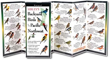 Earth Sky + Water FoldingGuide™ - Sibley's Backyard Birds of the Pacific Northwest - 10 Panel sklopivi vodootporni vodič za identifikaciju prirode