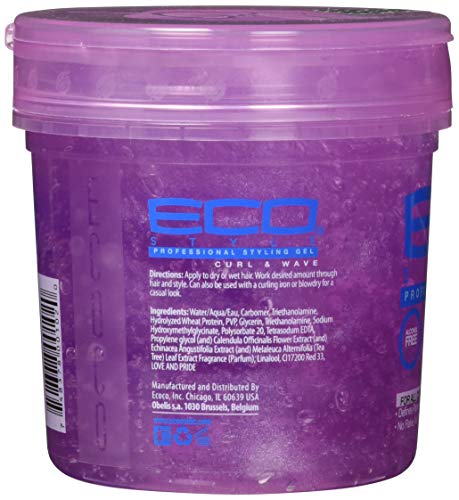 ECOCO ECO stil gel za kosu - Curl i val - Anti-svrsch, Formula bez alkohola - Savršena držala za kutne ili konusne strane - idealno za valovito kose - bez pahuljica - ne iskrcava se - bez testiranja životinja - vlaže - 16 oz