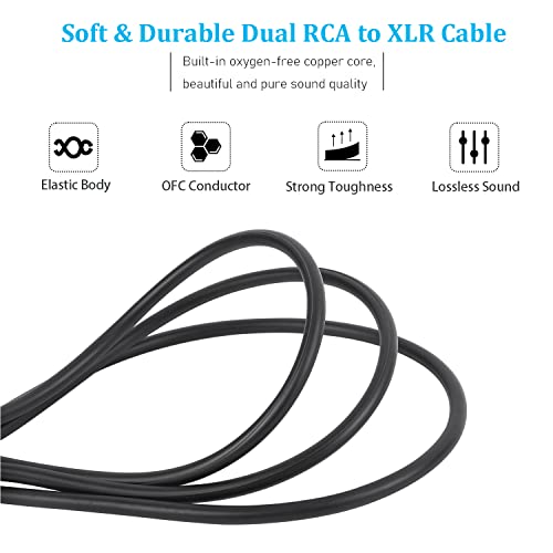 Itsrock XLR do RCA kabela, teški dual XLR muški do dual RCA HiFi stereo audio kabl, 2 XLR do 2 RCA interkonekta vode