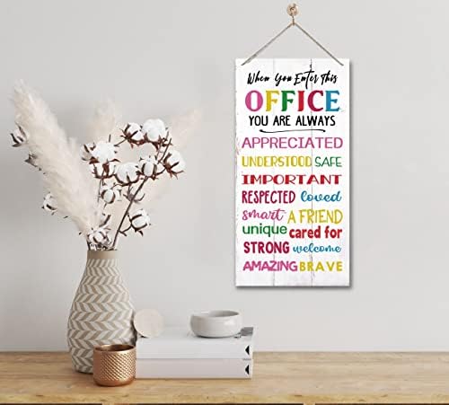 Motivacijski uredski potpisni dekor, kada uđete u ovaj ured, viseći ured za drvo uredski dekor, terapeut