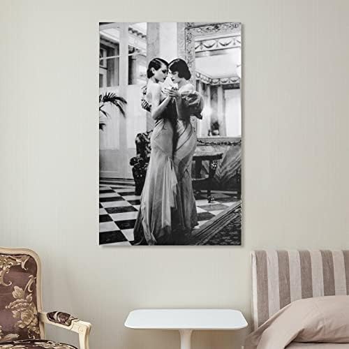 Lesbian Art Retro crno-bijeli portret fotografija Poster 90s soba estetski platnu zid Art Prints za zid dekor