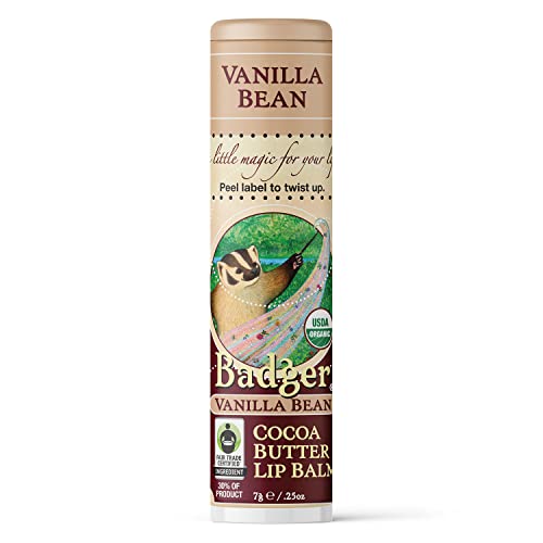 Badger-Cocoa Butter balzam za usne, kremasti kakao, certificirani organski balzam za usne, Fair Trade, Prirodni