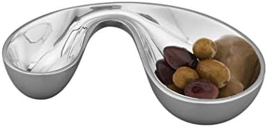 Nambe Morphik Bowl | Posuda se može grijati ili ohlađeni | Servis dips, salsa, predjela, masline, guacamole i više | Napravljen od metalne legure | 8,75 x 4,5 | Dizajnirao Karim Rashid