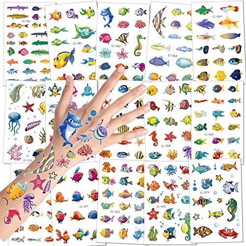 Konsait 234kom privremene tetovaže tropske ribe za djecu Dječaci Djevojčice okeansko more Dječija torba