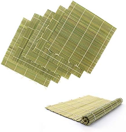 Bamboomn 6x zeleni bambus Sushi Rolling Mat Set, Bulk Sushi Roller Mats 9.5 , svi prirodni bambus