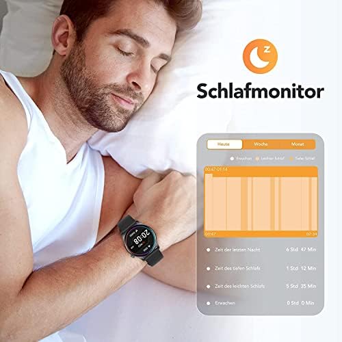 Lyqoqyl Smart Watch, SmartWatch za muškarce Žene IP68 Vodootporna aktivnost Tracker sa punim dodirnim zaslonom za ekranu za kućom monitor monitor pedometar za spavanje za android i ios telefone crna
