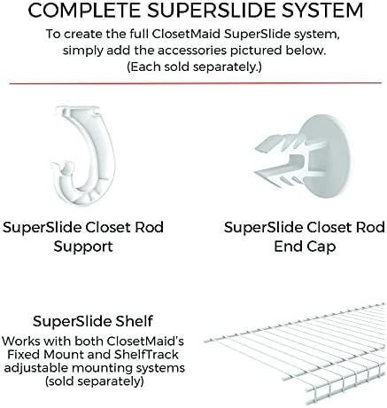 ClosetMaid 2050 SuperSlide Podesivi viseći ormar štap, 2 'do 4', bijeli