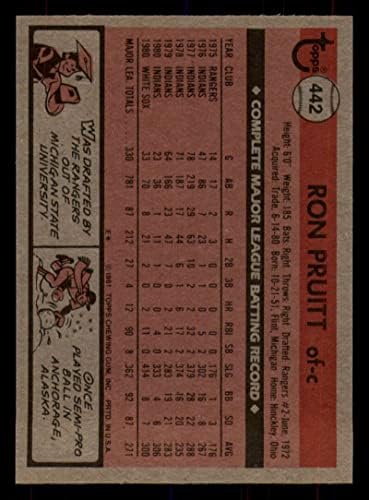 Baseball MLB 1981 TOPPS # 442 RON PRUITT WHITE SOX