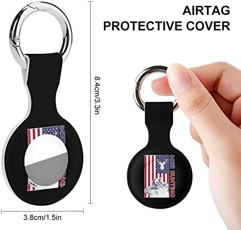 Američka zastava za lov na jelene štampana silikonska futrola za AirTags sa zaštitnim poklopcem za ključeve Air Tag Finder Tracker accessories Holder