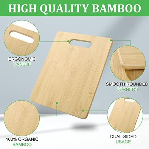 Bambusova ploča za sečenje Set od 12 ploča za sečenje drveta sa ručkom debela ploča za sečenje kuhinja i trpezarija