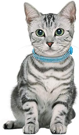 Faleela Cat Collar Breakaway sa zvonima - 2 pakovanja Bling vještački dijamantski ovratnik za mačke, Mekana kožna sigurna od mikrovlakana, Podesiva kragna za mačke i štene