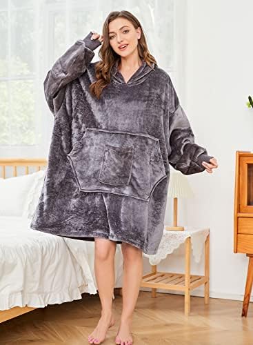 Reduirajte pokrivače dukserice, nosivi pokrivač prevelika bojnu toplu šerpu sa rukavima i džinovskim džepom