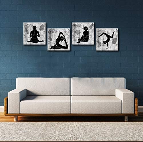 Zidna Umjetnost Kolo apstraktna joga zidna Umjetnost platno štampa 4 ploče crno-bijela Zen slika