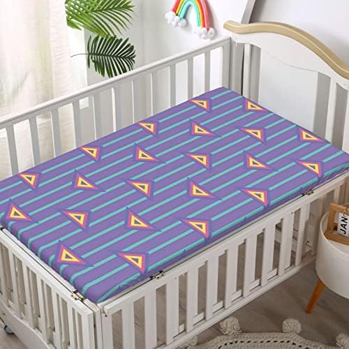 Opremljeni mini krevetinski listovi violet, prenosivi mini listovi sa krevetićem ultra mekani materijal-beba za dječake, 24 x38, lavanda i višebojna