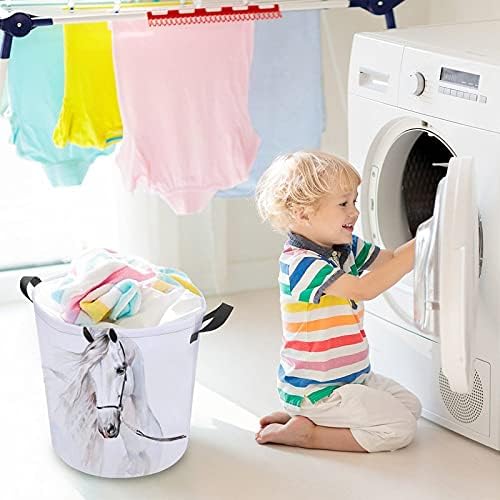Foduoduo korpa za pranje rublja COR konj za pranje rublja s ručicama Sklopiva torba za spremanje prljave odjeće za spavaću sobu, kupatilo, knjižicu za igračke