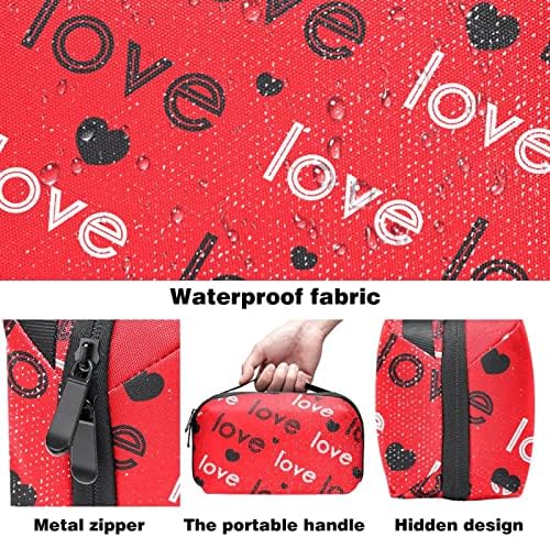 Vodootporne kozmetičke torbe, Red Heart Couple Valentines Love Pattern putne kozmetičke torbe, multifunkcionalne