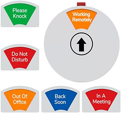 Maxxma vrata za ured, 6 Opcije Uredski znak Privacy, uskoro se vrati, ne ometajte znak vješalica, radeći od kuće, van ureda, na sastanku, sive