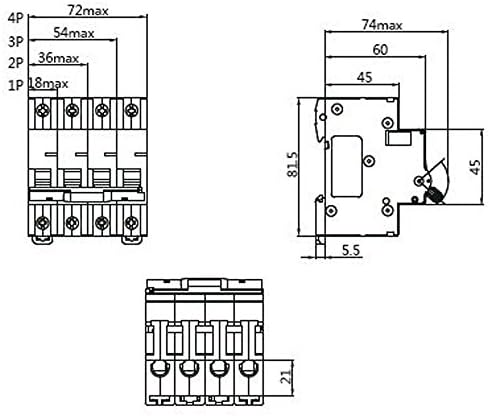 ASI NDB2-63C50-2 DIN prekidač za nosače šine, UL 1077 Dodatna zaštita, 50 amp, 2 pol, 240 / 480V,