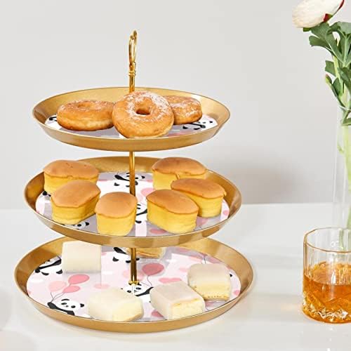 3 Torta za torte, panda medvjedi i baloni Desert Tower, plastični nosač kolača za posluživanje nosača za vjenčanje za rođendan Čajne zabave Proslava za tuširanje