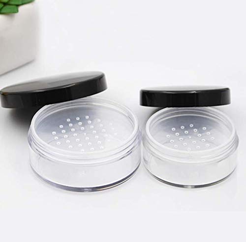 DNHCLL 2pcs 50ml Plastična prazna Clear Make-up Case sa labavim posudama u prahu, mekani sunđerski
